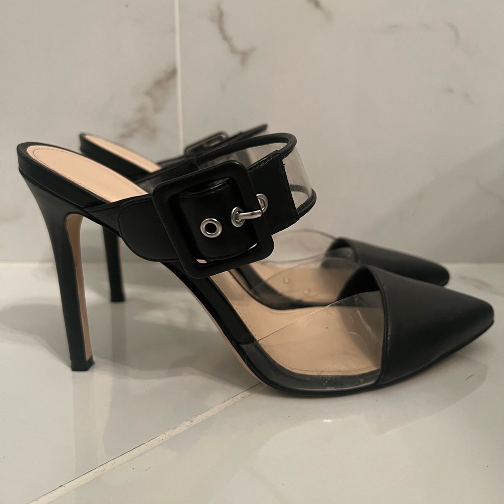 Nine West Black Pumps Clear strap